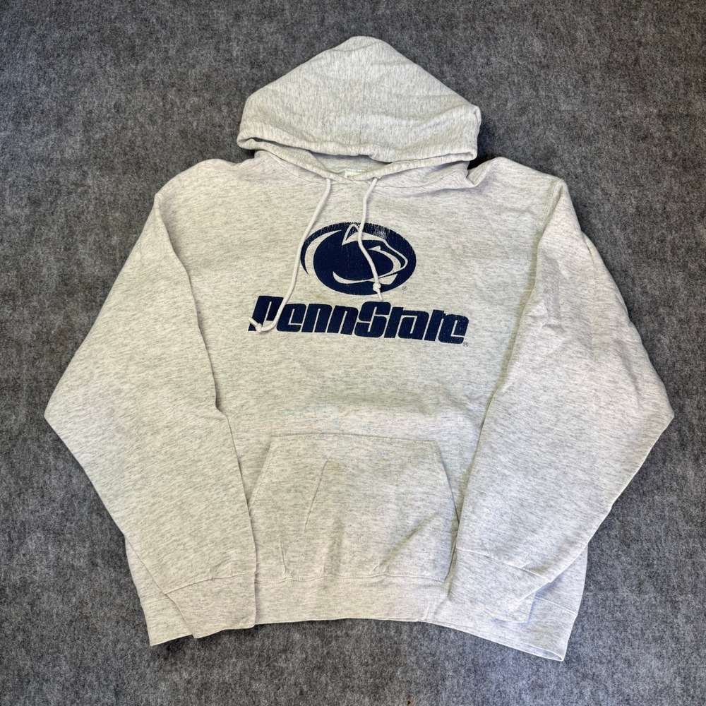 Vintage Penn State Hoodie USA Made 90s College Sweatshirt XL Gray
